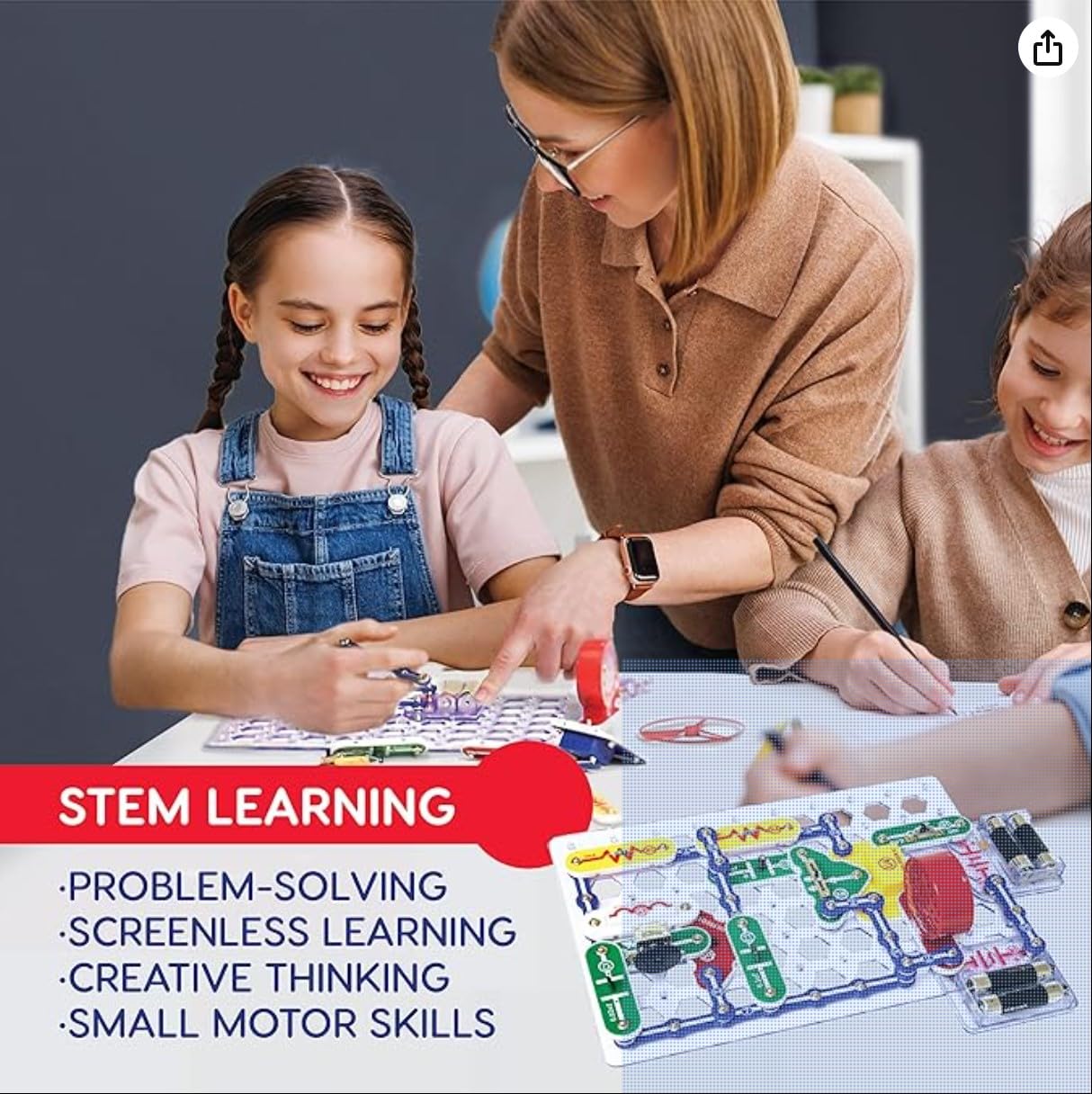Snap Circuits Extreme SC-750 Electronics Exploration Kit - 750+ STEM Projects with Full Color Manual, 80+ Parts for Kids Ages 8+ | Learn Circuits, Science & Engineering for School & Home Experiments