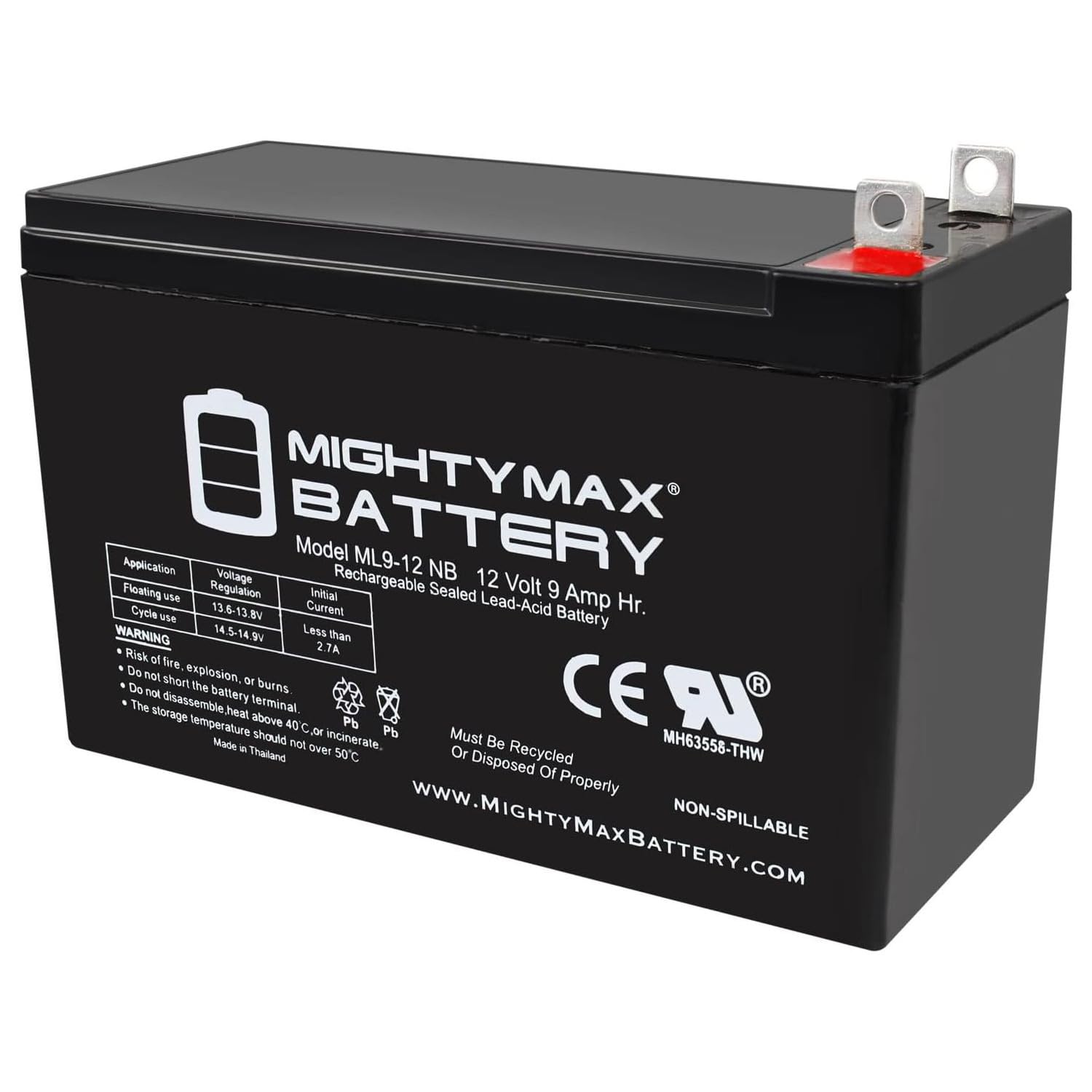 Mighty Max 12V 9AH SLA Replacement Battery for Firman 4550W Portable Generator - Backup Power for Home, Camping & Emergency Use