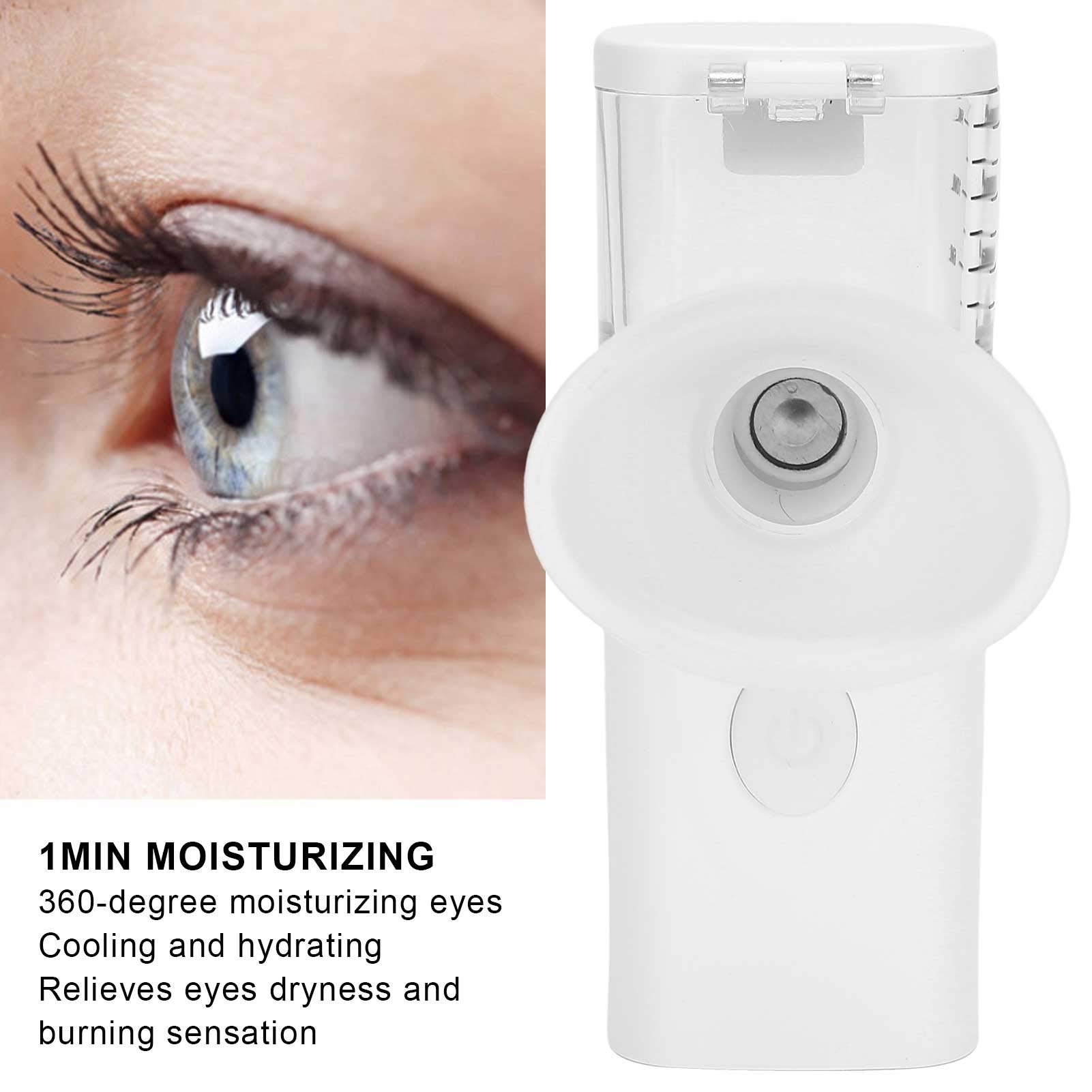 Dioche Portable Eye Humidifier & Facial Steamer - Fast Steam Sprayer for Dry Eyes, Moisturizing Eye Mist Machine for Skin Care & Makeup (White) | Perfect for Travel, Office & Home Eye Relaxation
