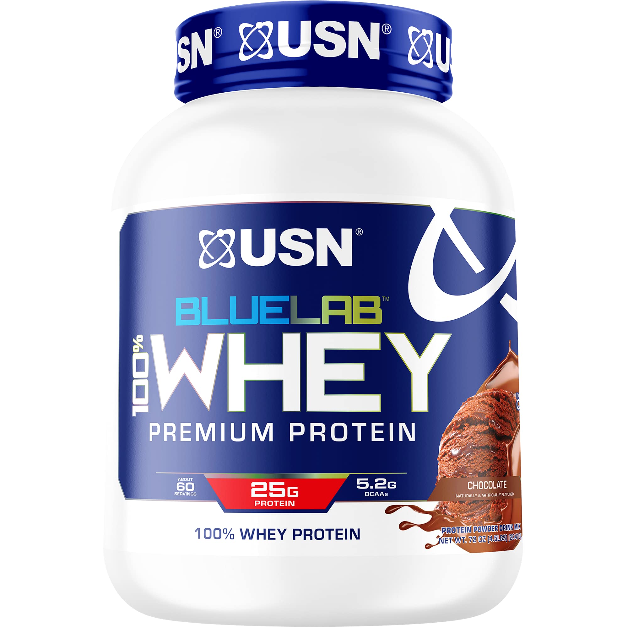 USN BlueLab 100% Whey Protein Powder - Molten Chocolate Flavor | Keto Friendly, Low Carb & Low Calorie | 4.5lb Muscle Building Supplement for Weight Loss & Post-Workout Recovery | Perfect for Gym, Home Fitness & Healthy Lifestyle