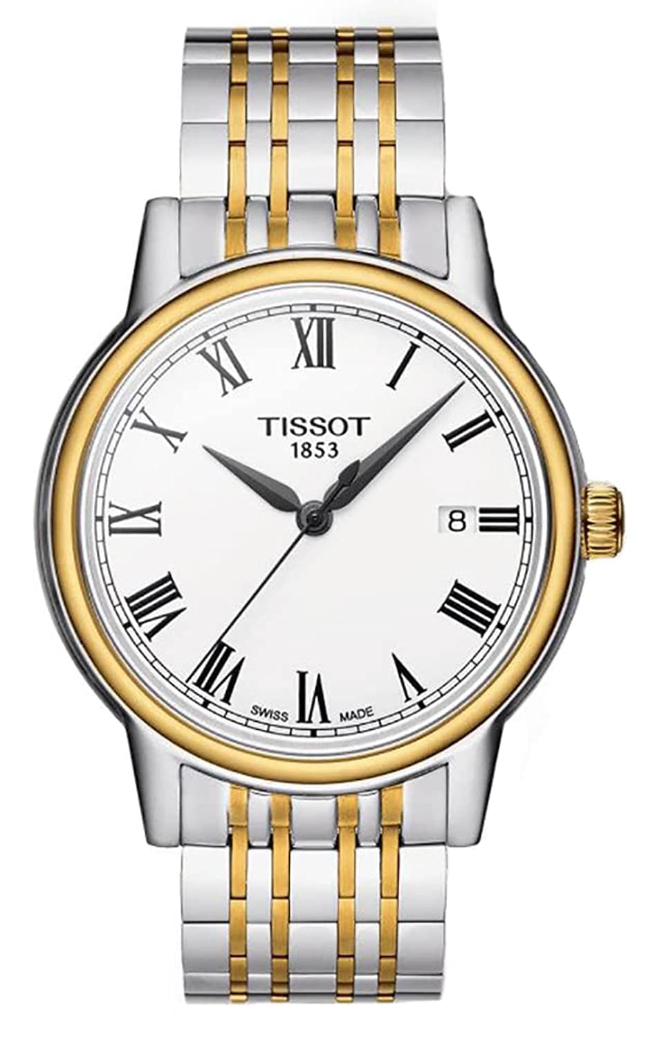 Tissot Men's Carson Swiss Quartz Watch - 316L Stainless Steel Case with Yellow Gold PVD Coating, Grey Dial, 19mm - Perfect for Business, Formal Events & Everyday Wear (Model T0854102201300)