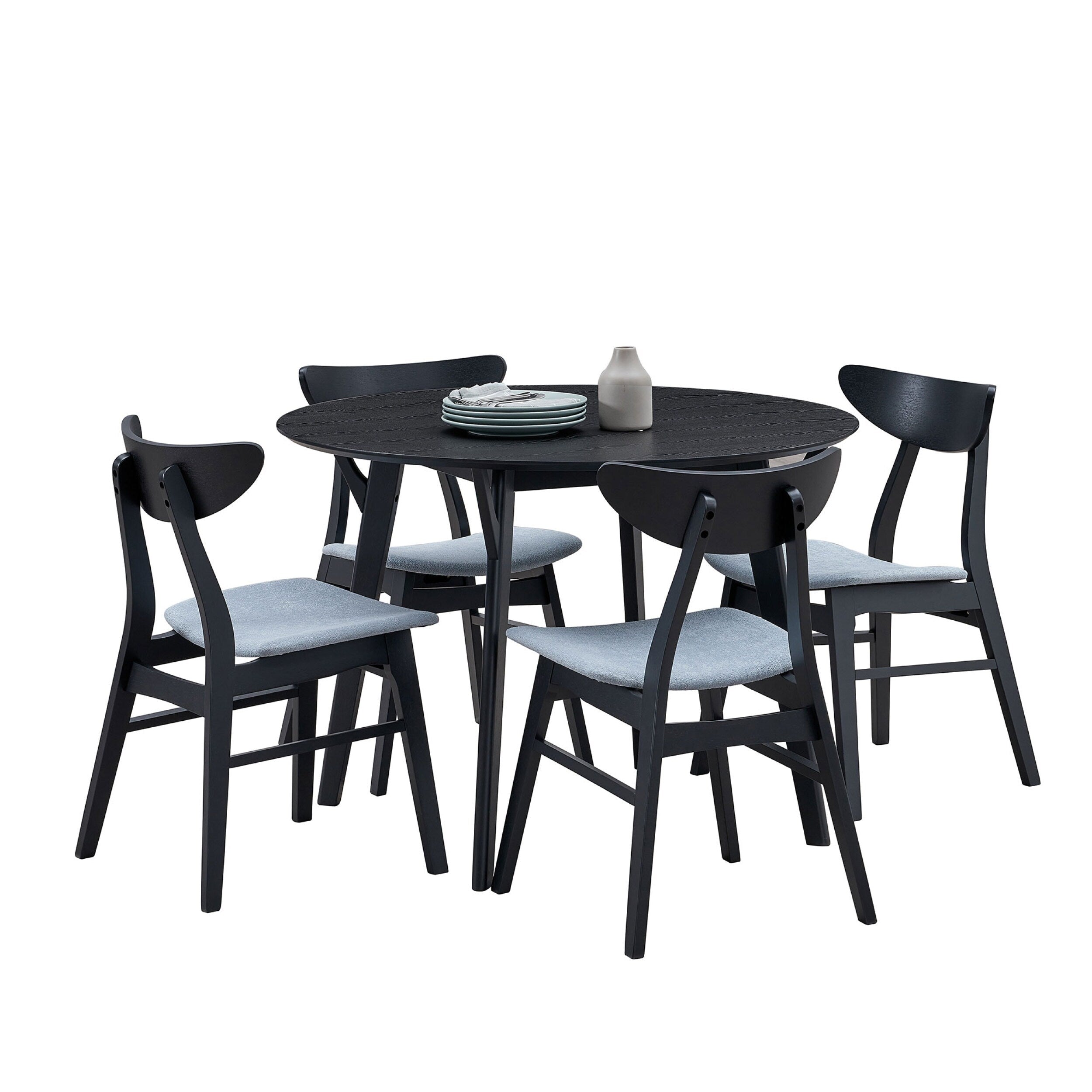 42-Inch Round Dining Table for 4 - Solid Wood & MDF Modern Kitchen Table with Space-Saving Design | Perfect for Small Apartments, Breakfast Nooks & Cozy Dining Spaces