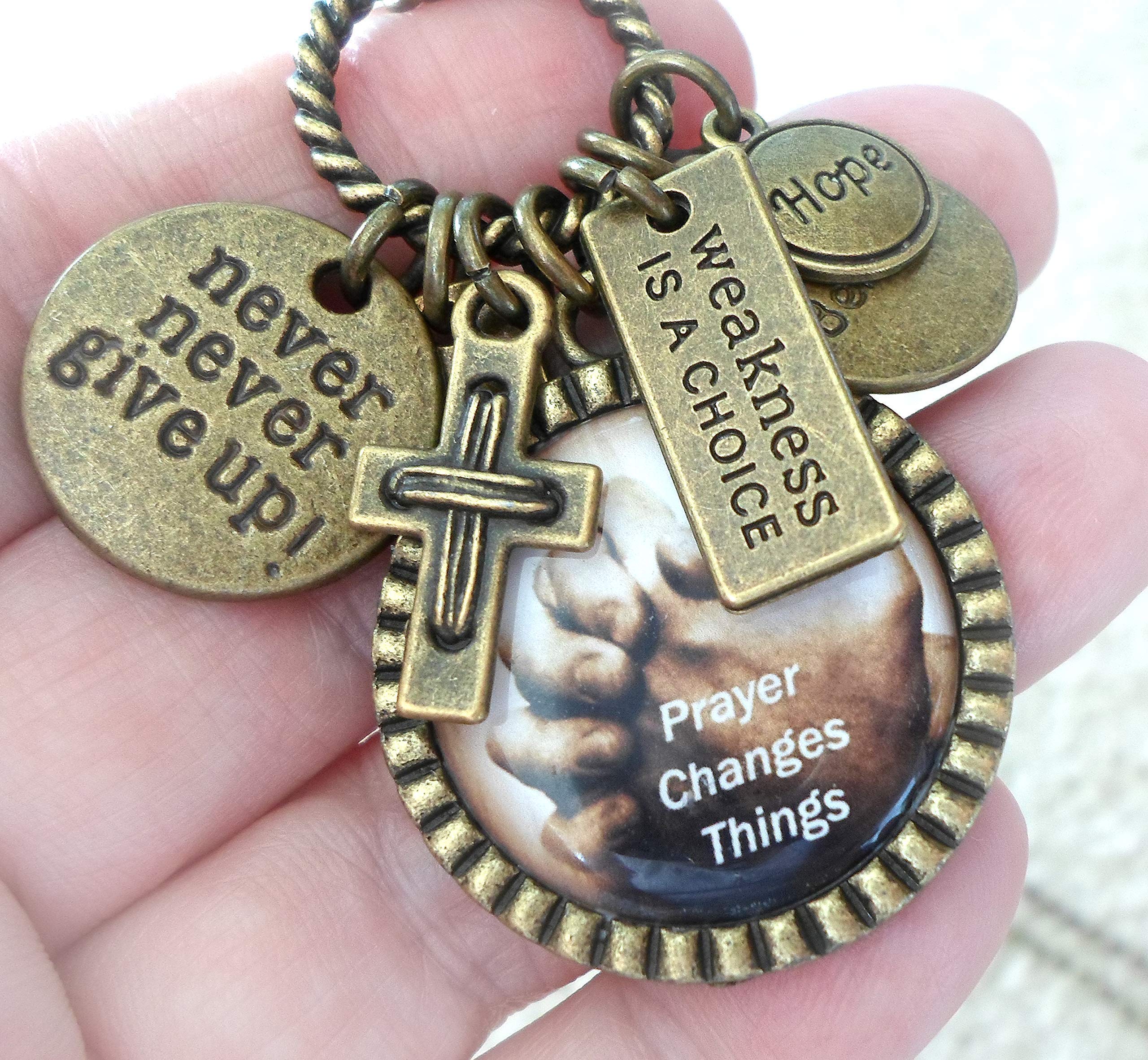 Christian Inspirational Keychain Necklace or Backpack Clip - Psalm 28:7 'The Lord Is My Strength' Bible Verse Gift for Men & Teens - Faith-Based Jewelry for Daily Encouragement & Spiritual Strength