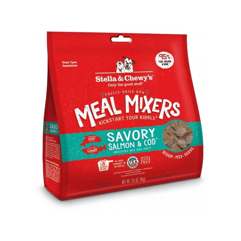 Premium Grain-Free Freeze-Dried Wild Caught Salmon & Cod Dog Food Topper - High Protein Meal Mixer for Dogs, Healthy Skin & Coat Supplement - Perfect for Kibble Topping, Training Treats & Sensitive Stomachs