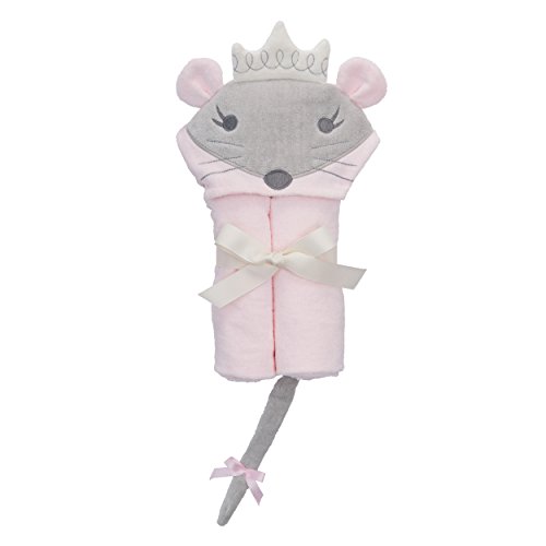 Soft Cotton Baby Bath Towel Wrap - Cute Pink Mouse Princess Design, Perfect Newborn & Toddler Bathing Gift for Showers, Spa & Photo Shoots