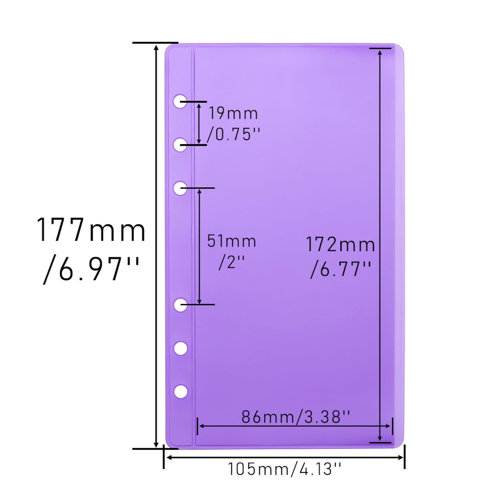 12 Pack Purple A6 Binder Pockets - PVC Sheet Protector Cash Envelopes for 6-Ring Planner, Budget Organizer Accessories | Perfect for Money Saving, Bill Organizing & Home Office Use