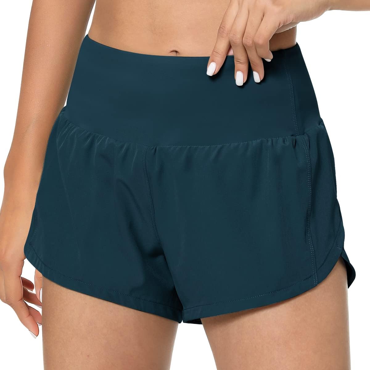 GYM RAINBOW Women's High Waisted Workout Shorts - Lightweight Quick-Dry Athletic Running Shorts with Pockets for Yoga, Gym & Outdoor Activities