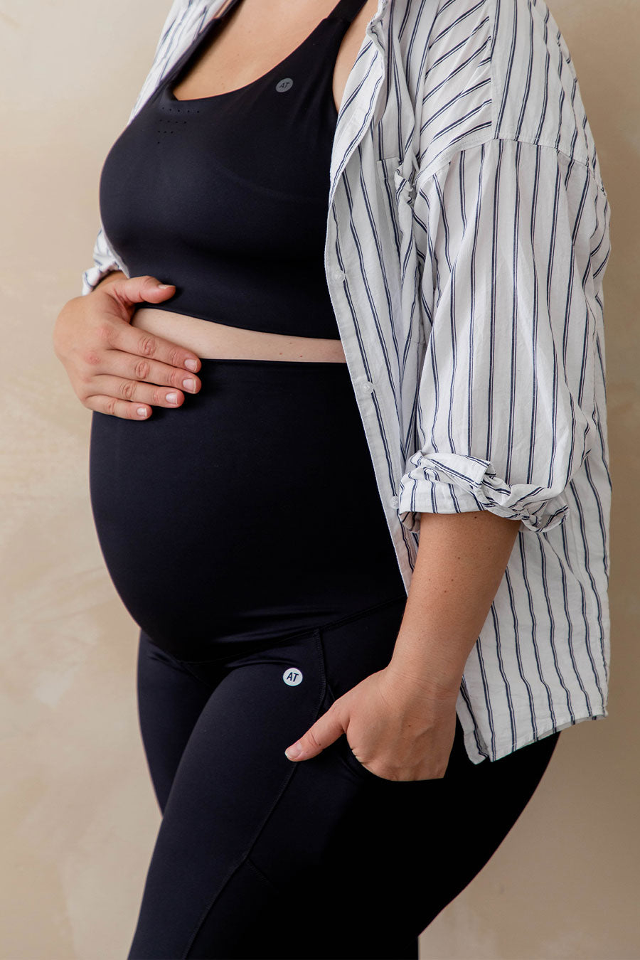Best Maternity Support Leggings with Pockets - Black - Comfortable Pregnancy Workout & Everyday Wear