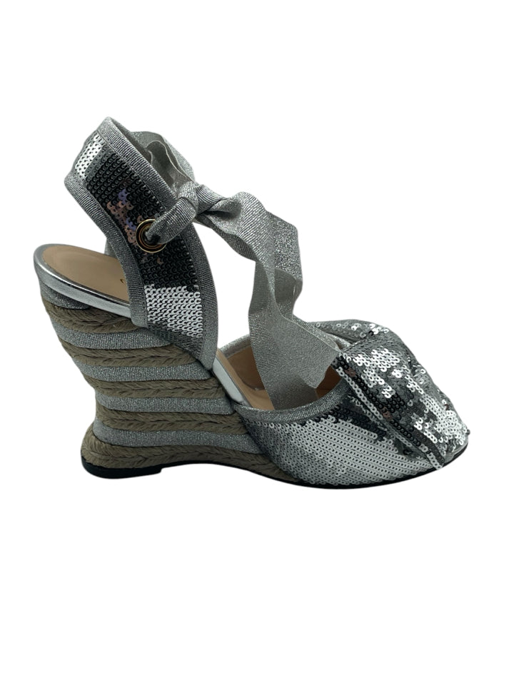 Gucci GG Sequin Wedge Espadrilles for Women - Size 38.5 (US 8.5) - Stylish Summer Sandals for Beach, Party & Casual Outings