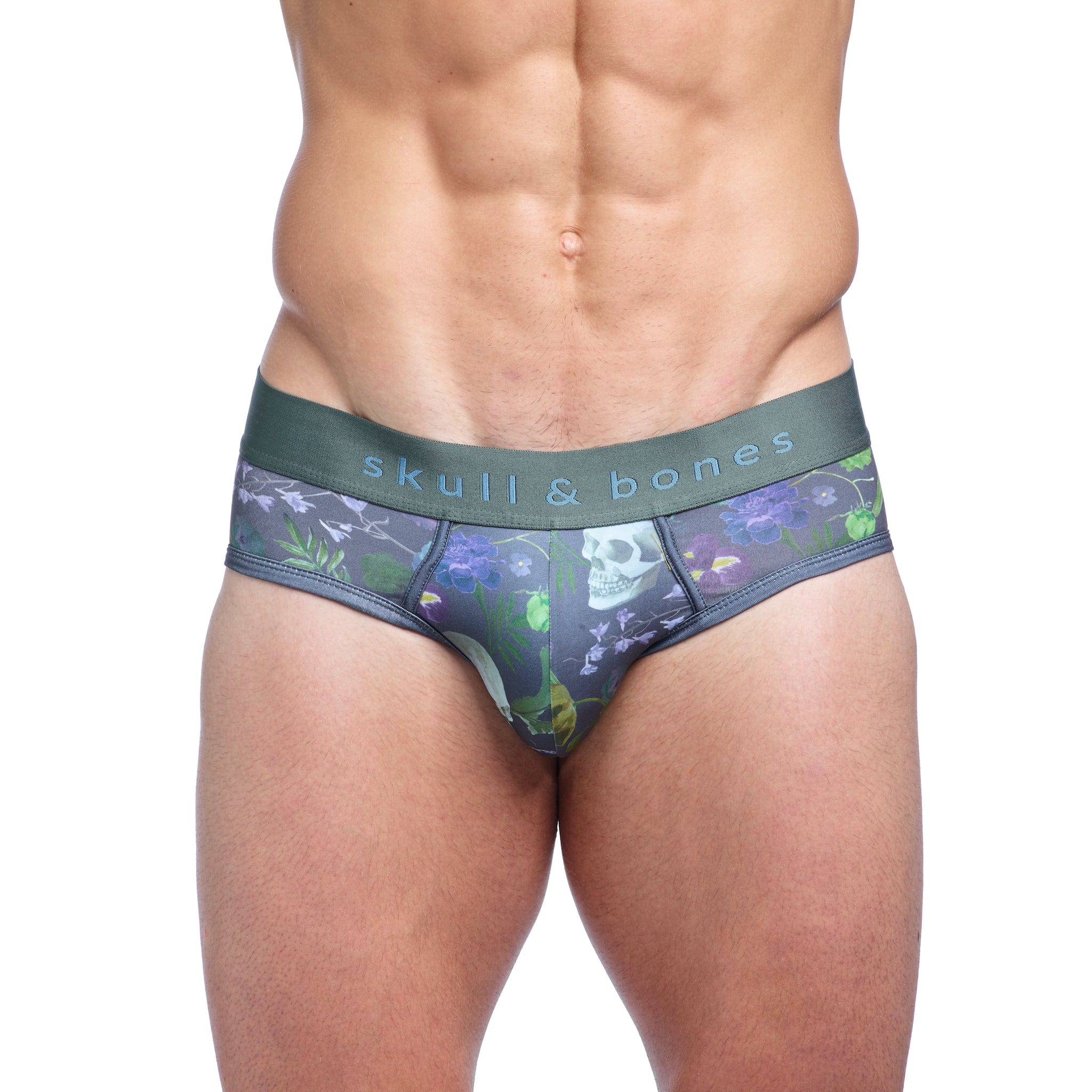 Hand Painted Dutch Floral Peek A Boo Brief Green - Vintage Style Women's Underwear for Special Occasions & Boudoir Photography