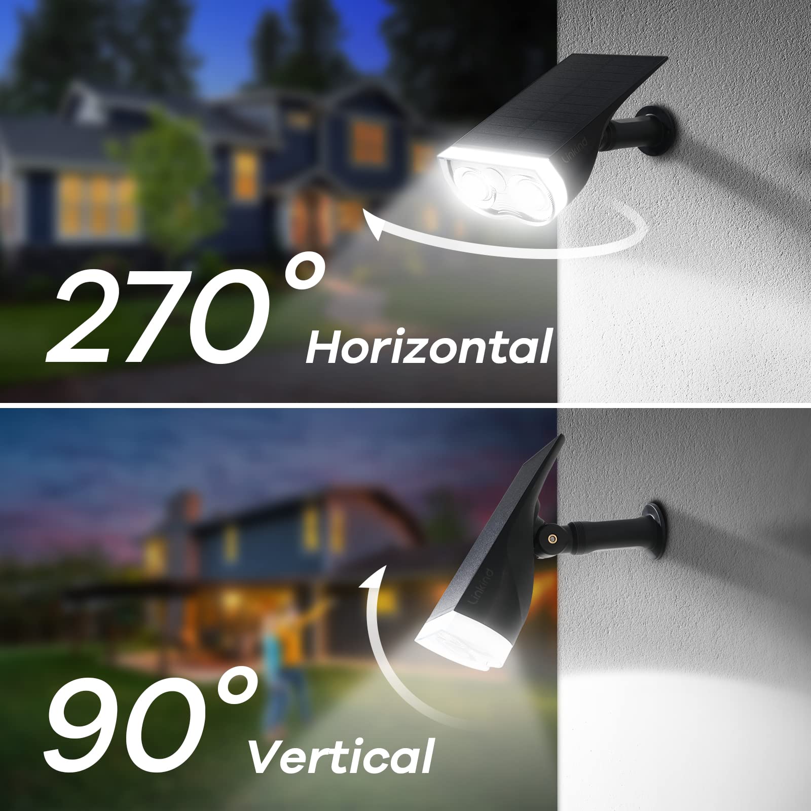 Linkind Solar Outdoor Lights - Waterproof IP67 2-in-1 Solar Spot Lights with 22 LEDs for Yard, Garden, Pathway & Landscape Lighting - 4 Pack Solar Powered Lights for Patio, Deck, Fence & Driveway Decoration