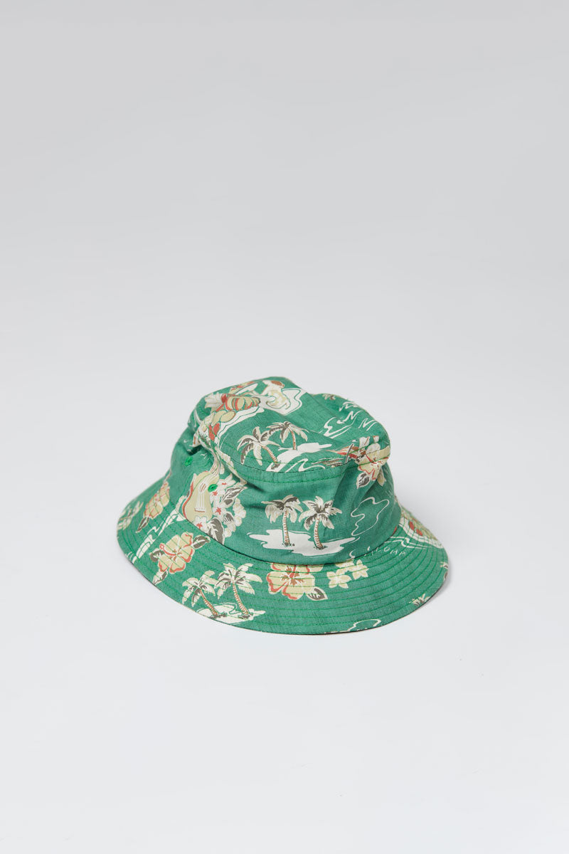 Lite Year Hawaiian Bucket Hat - Green Sun Protection Hat for Men & Women - Perfect for Beach, Vacation, and Outdoor Activities