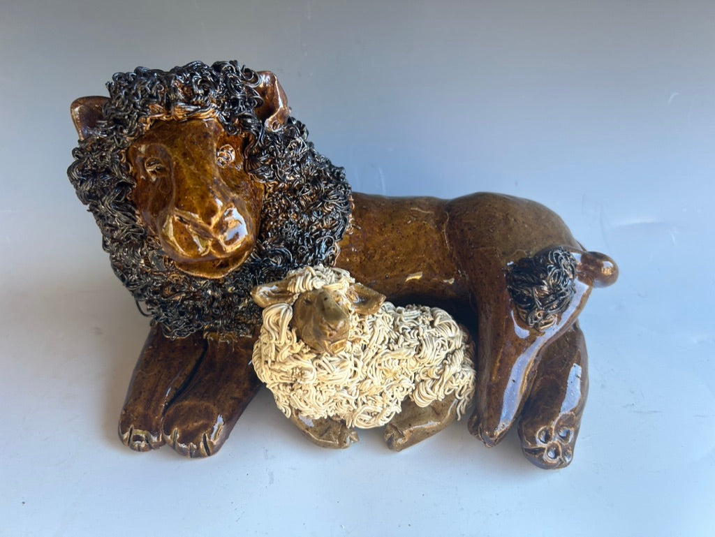Lion and Lamb 9 - Premium Home Decor Statue for Christian Gifts, Nursery Decor, or Office Desk - Perfect for Religious Decorations, Baby Showers & Spiritual Spaces