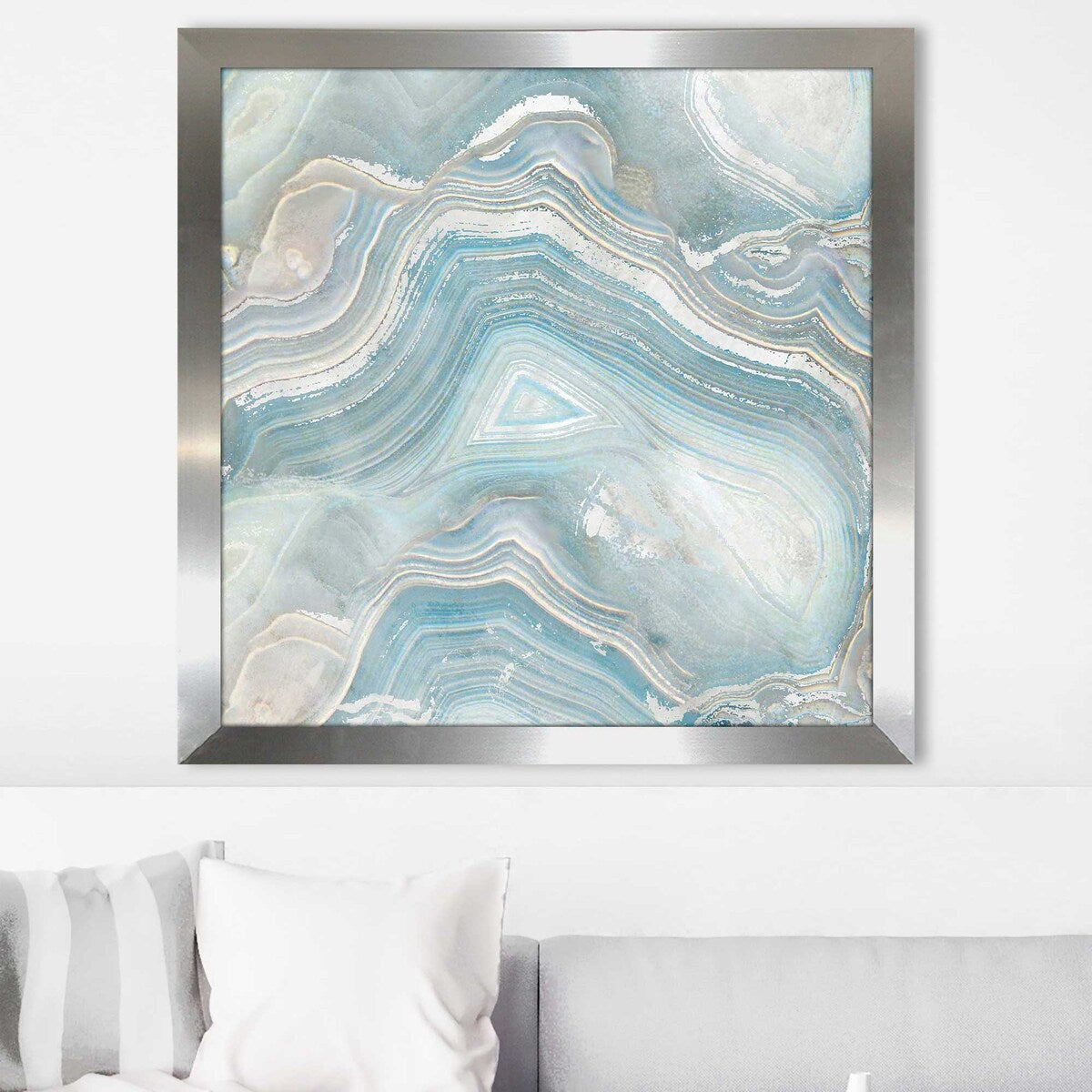 Blue Agate Square Art Print by Nan - Premium Acrylic Wall Decor for Modern Home, Office & Gift Giving
