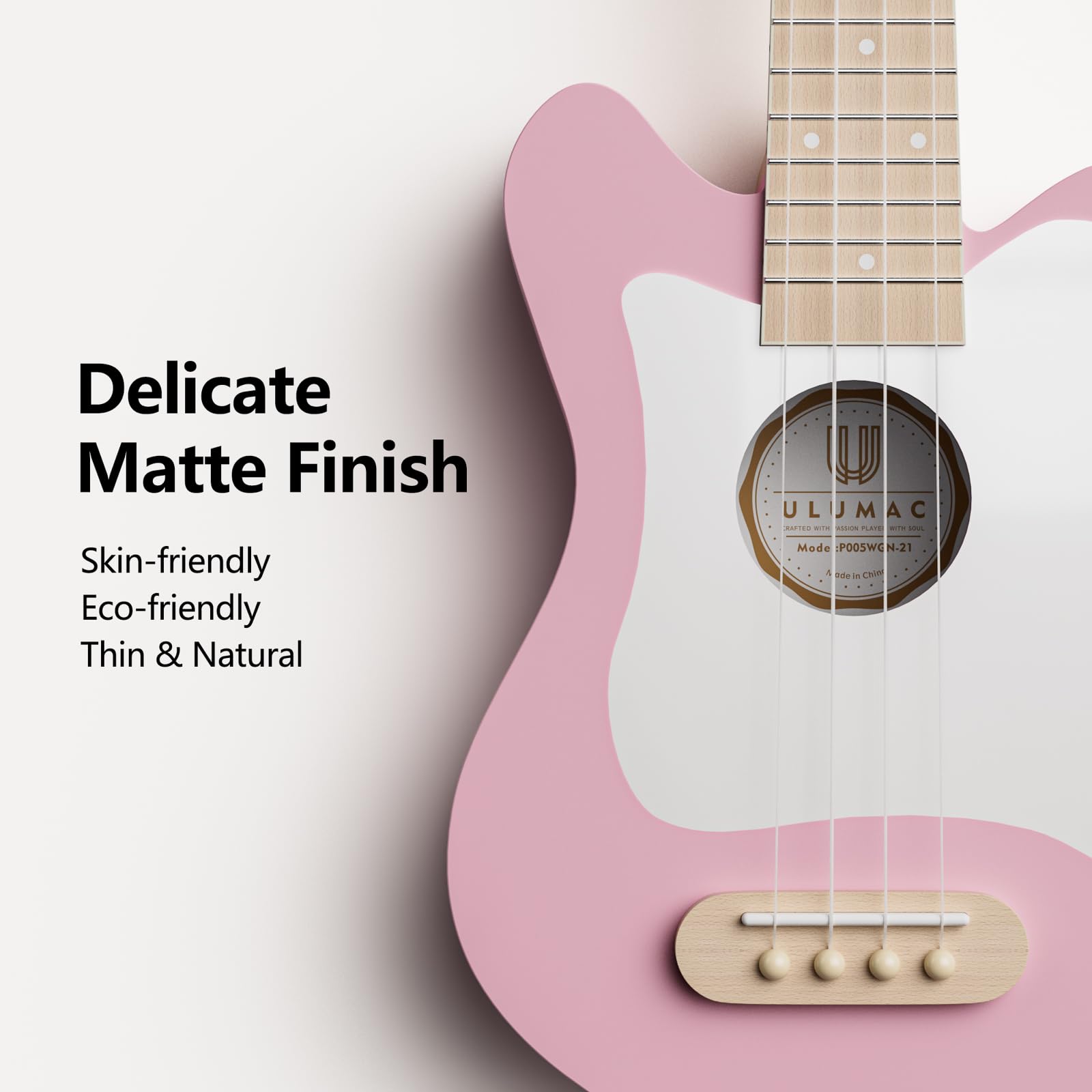 **Soprano Ukulele 21.5 Inch - Beginner Kit with Gig Bag, Digital Tuner, Strings, Picks & Strap - Pink (P005WPN) | Perfect for Beginners, Travel & Home Music Practice**