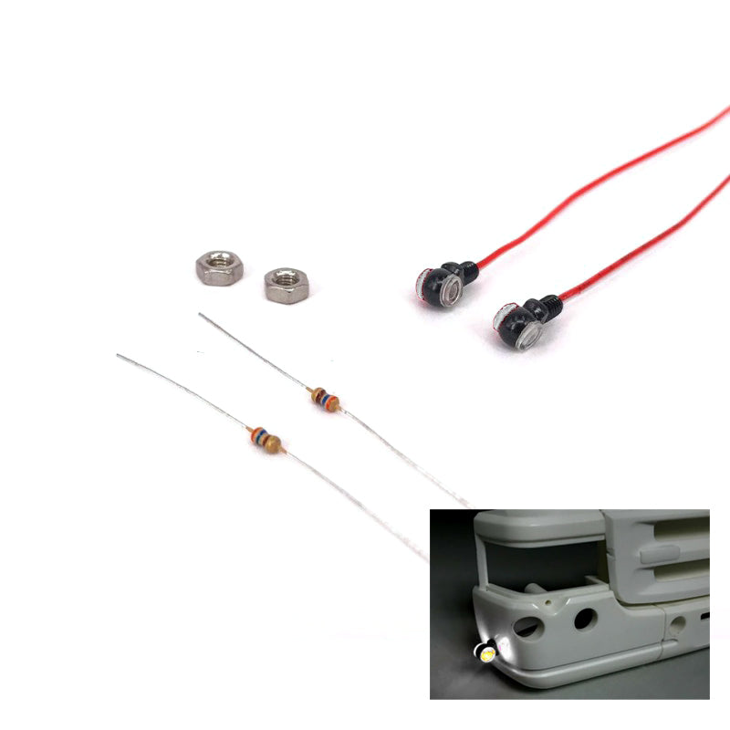 Universal LED Light Marker Lamps for 1/14 RC Tractor Trucks - Left/Right Side Upgrade Parts Compatible with Tamiya 56323 Tipper - Perfect for Nighttime RC Construction & Off-Road Truck Scenes