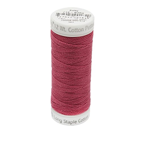 Sulky of America 12wt Cotton Petites Thread - 50 Yards, June Berry Color - Perfect for Hand Embroidery, Quilting & Sewing Projects