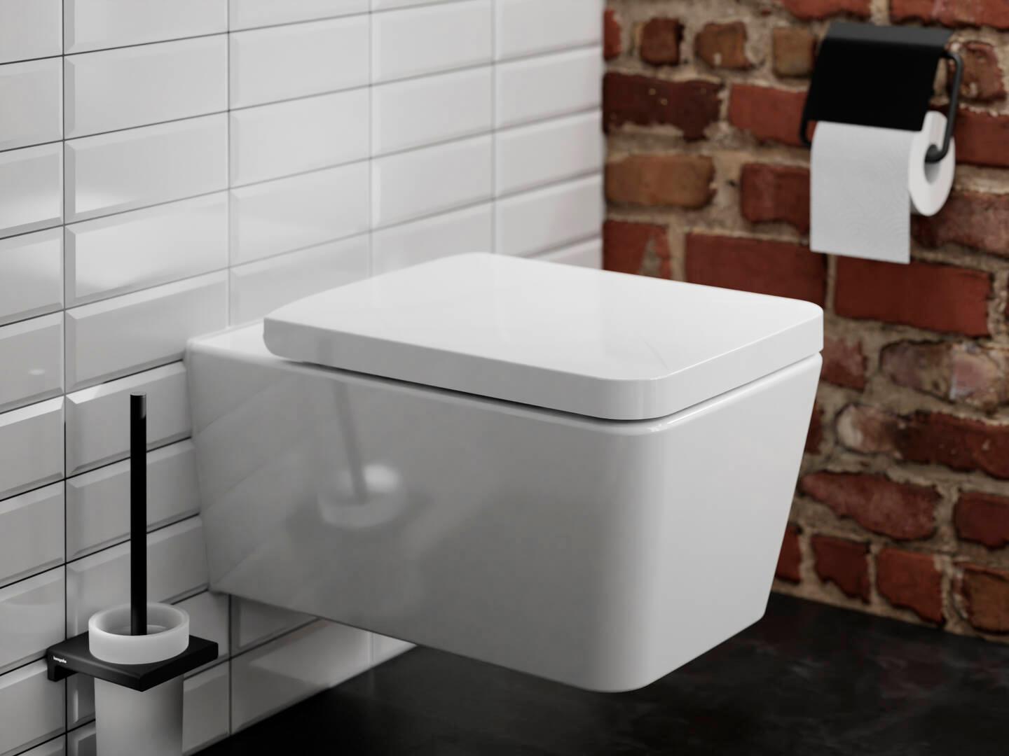 Hansgrohe AddStoris Toilet Paper Holder in Matte Black - Modern Bathroom Tissue Roll Stand for Home & Commercial Use (Model 41753670) | Perfect for Bathrooms, Restrooms, and Powder Rooms