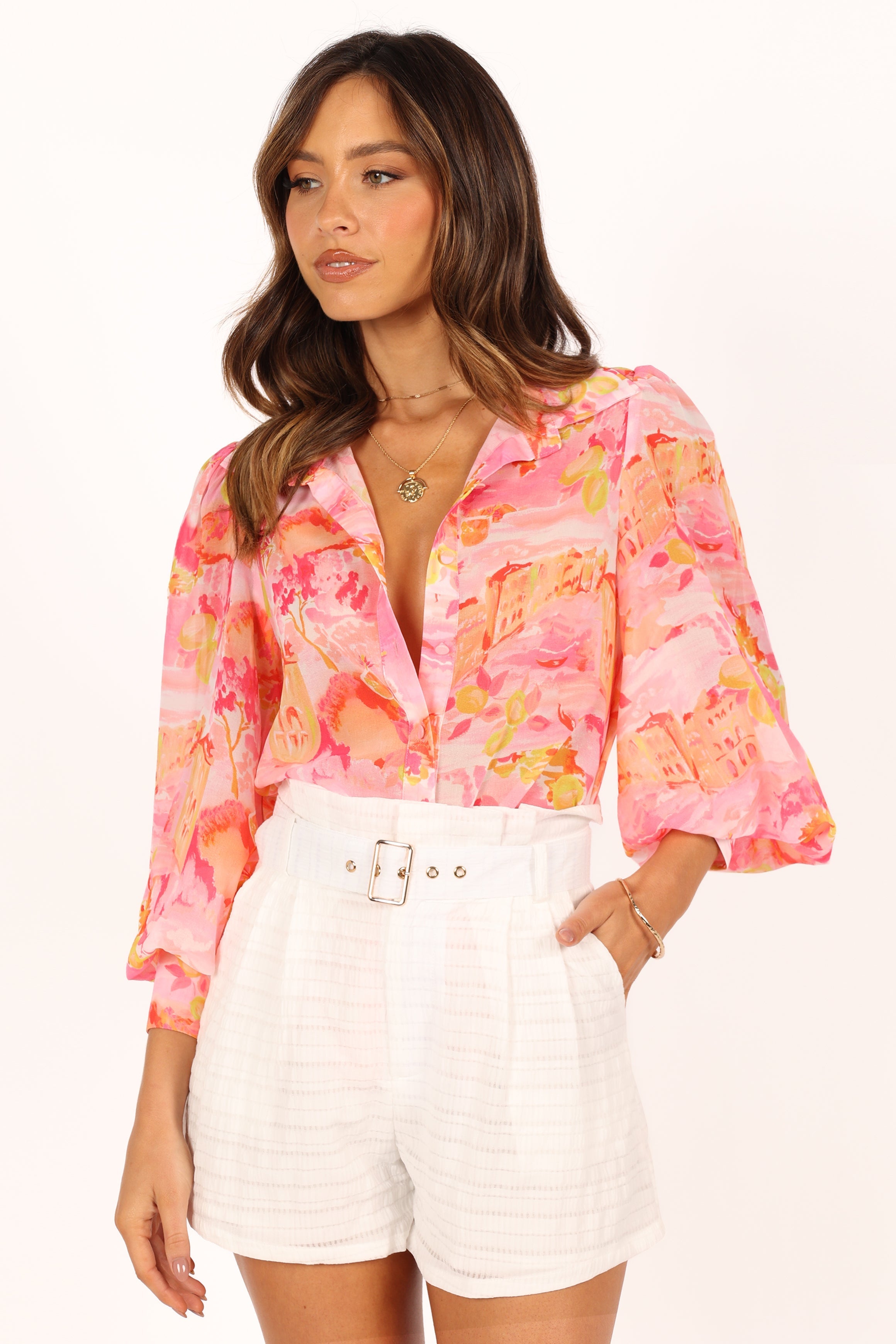 Arianna Women's Casual Pink Shirt - Soft Cotton Button-Down Top for Everyday Wear, Office & Outings
