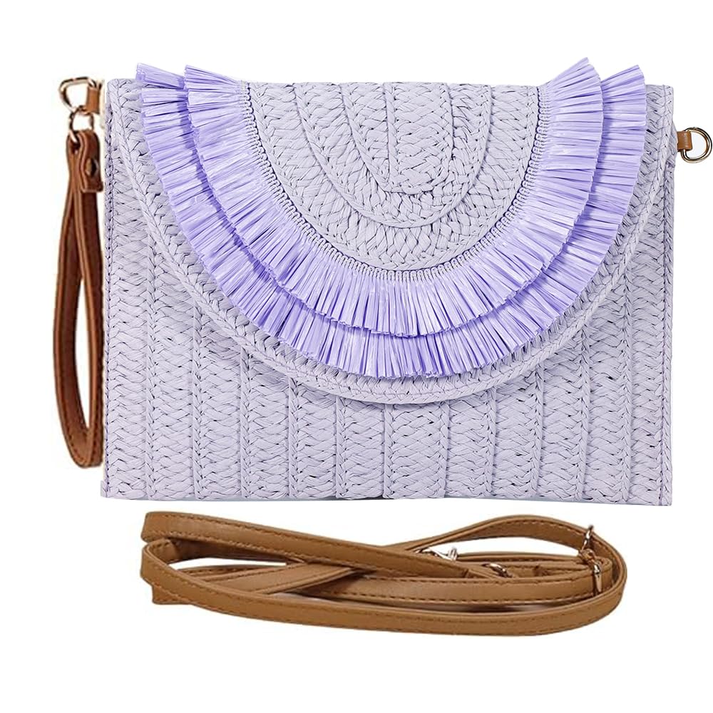 Stylish Handmade Straw Shoulder Bag for Women - Durable Woven Rattan Crossbody Purse, Perfect for Beach, Summer Outings & Boho Fashion Accessories