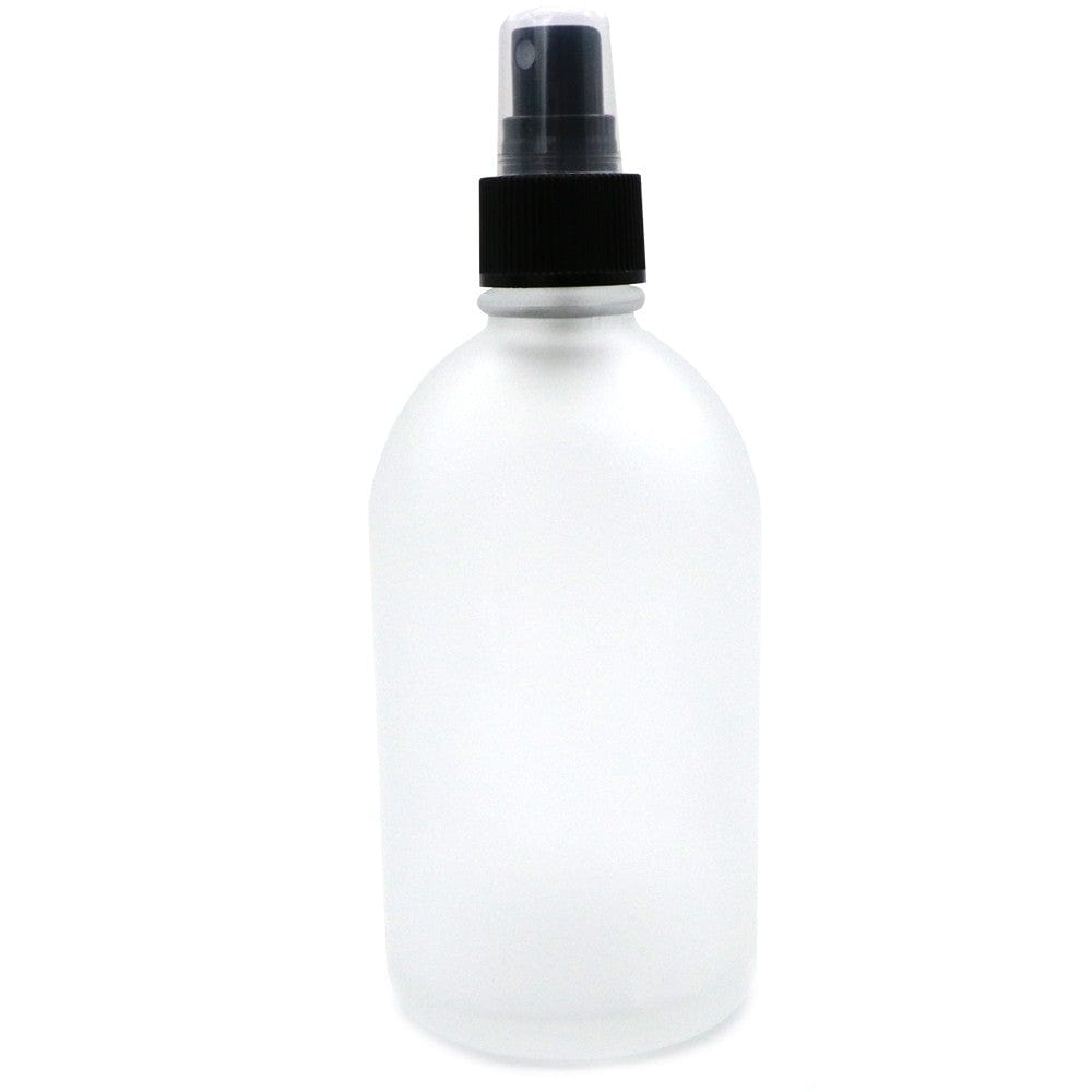 250ml Frosted Glass Bottle with Black Atomiser - Premium Refillable Spray Bottle for Perfume, Essential Oils & DIY Beauty Products - Perfect for Home, Travel & Gift Giving