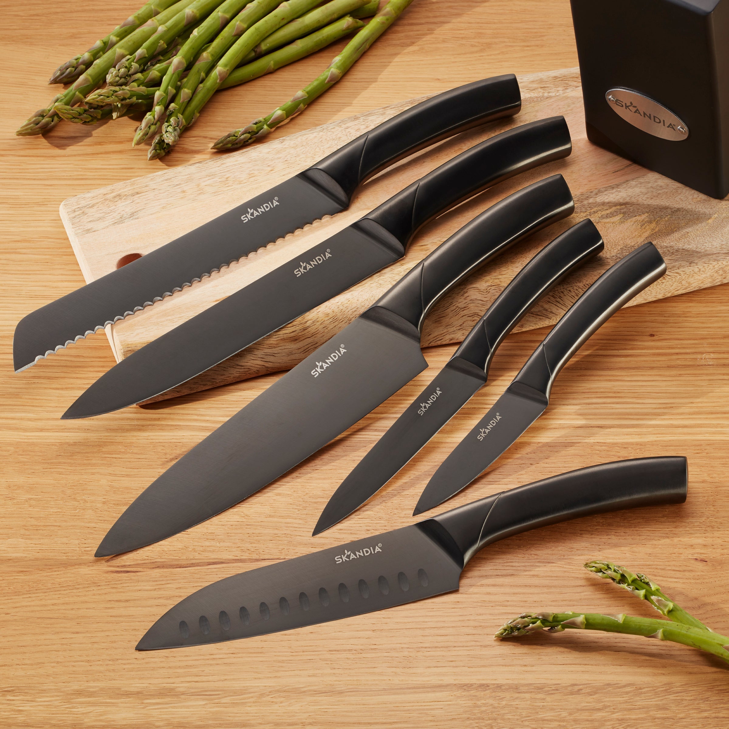 Beck 7-Piece Knife Block Set with Wooden Stand - High-Quality Stainless Steel Kitchen Knives for Cooking, Slicing & Dicing - Perfect for Home Chefs & Professional Kitchens