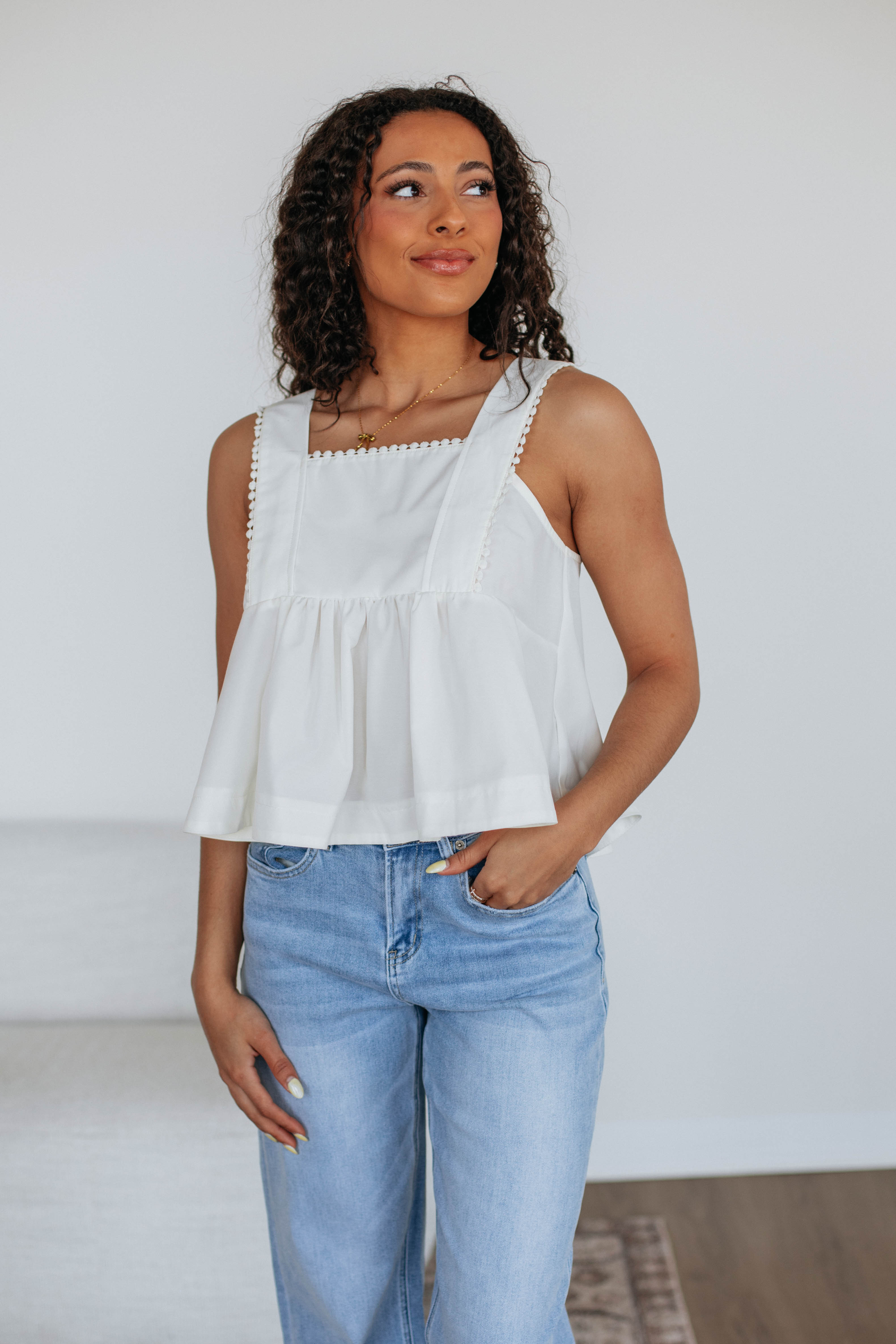 Janine Babydoll Tank Top - Ivory Lace Women's Sleepwear & Loungewear for Comfortable Nights & Relaxing at Home