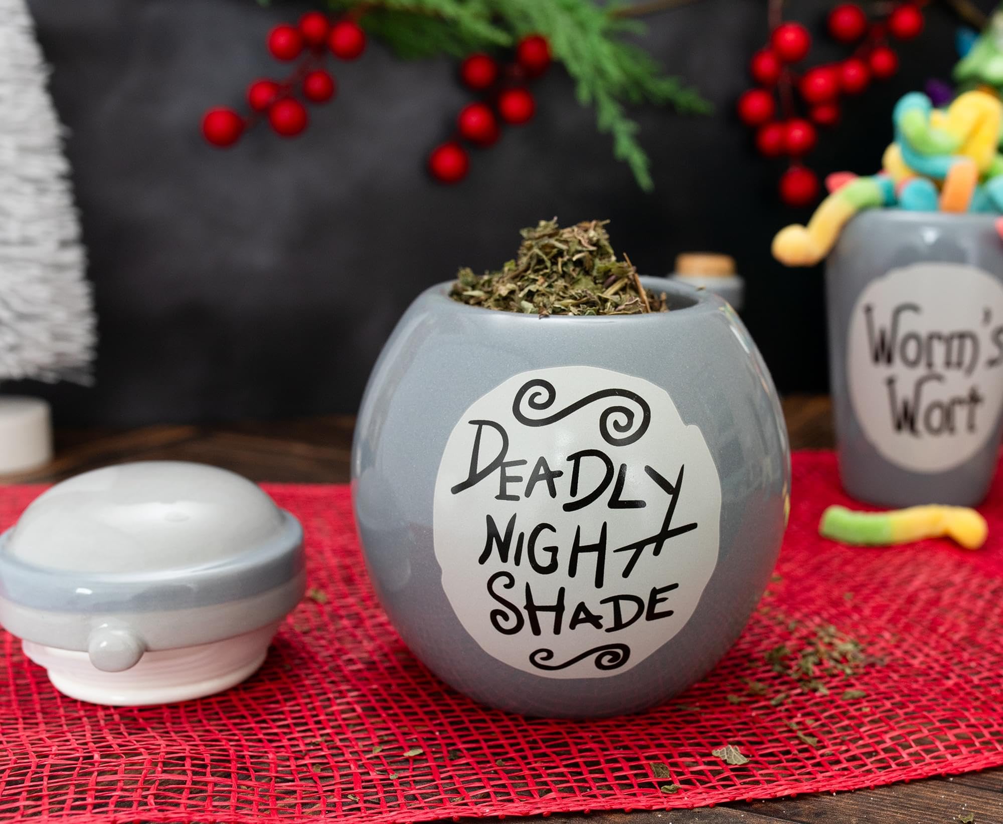 Disney The Nightmare Before Christmas Sally Mini Storage Jars 3-Piece Set - Ceramic Kitchen Containers for Snacks, Spices & Candy | Perfect for Halloween Decor & Gift Giving