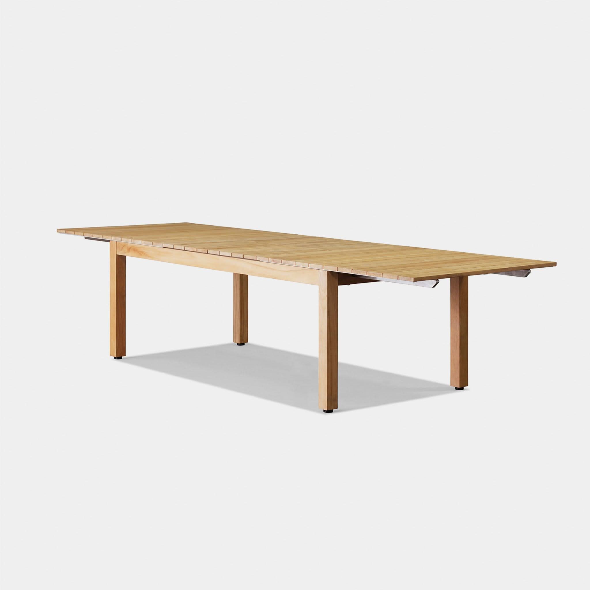 Pacific Teak Extension Dining Table - Expandable Solid Wood Table for 6-10 People - Perfect for Family Gatherings & Dinner Parties