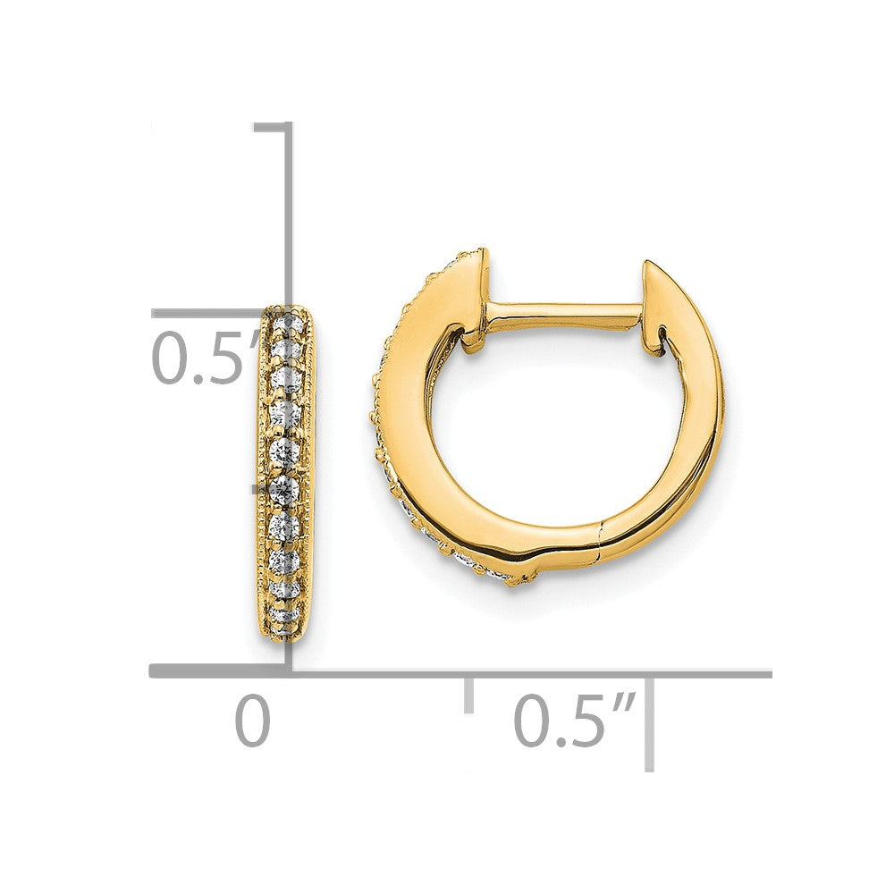 14K Gold Diamond Hinged Hoop Earrings for Women - Elegant Hinged Hoop Earrings with Real Diamonds - Perfect for Weddings, Parties & Everyday Wear (Model EM5374 013 YA)