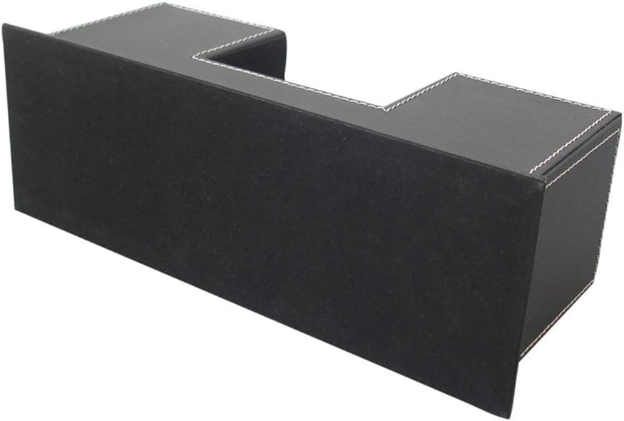 Premium PU Leather Desk Organizer - Stylish Pen & Pencil Holder for Office Supplies, Business Cards, Remote Controls (Black, 11.6