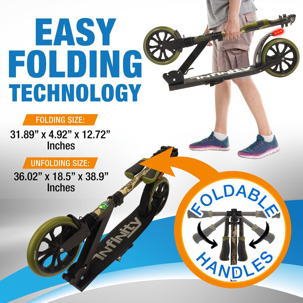 Foldable Kick Scooter for Adults & Teens - Lightweight, Portable Commuter Scooter for Urban Travel & Campus Riding - Perfect for Commuting, Leisure & Outdoor Adventures