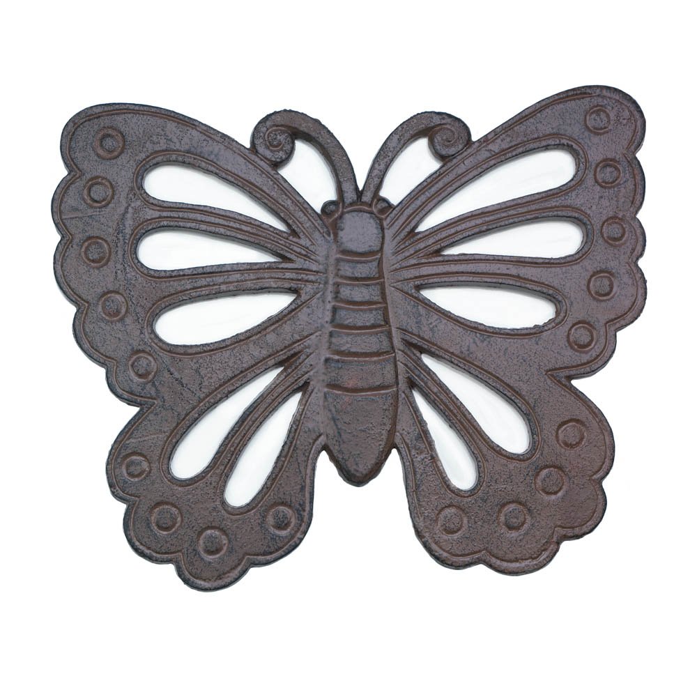 Zingz & Thingz 10017199 Decorative Cast Iron Butterfly Stepping Stone for Garden Pathway - Perfect for Outdoor Landscaping & Yard Decor