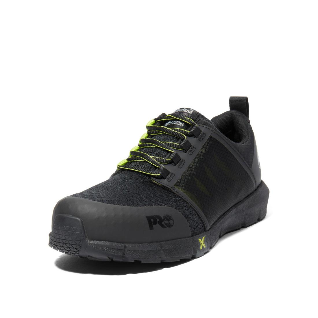 Radius Composite Toe Work Shoes for Men - Black/Yellow Safety Boots with Slip Resistant & Electrical Hazard Protection - Ideal for Construction, Warehouse & Industrial Work
