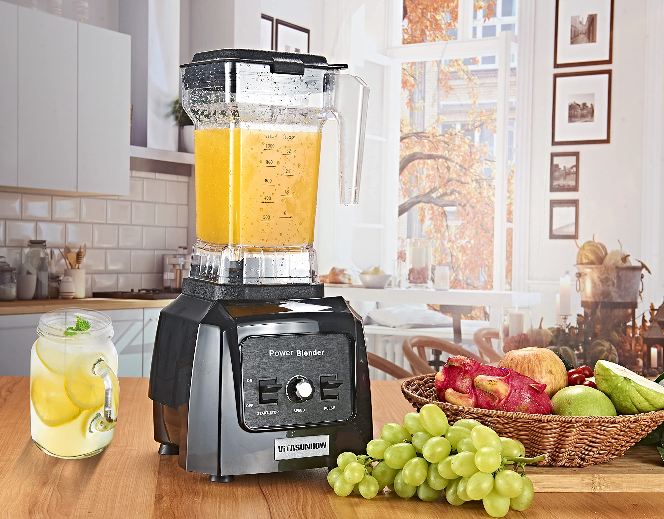 1300W High Power Blender for Smoothies, Juices & Drinks - 32oz Pitcher for Home Kitchen
