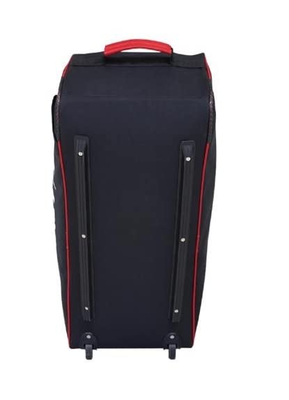 Ranger Wheelie Bag - Durable Rolling Duffel with Wheels for Travel, Gym & Sports (Black & Red) - Perfect for Airports, Camping & Outdoor Adventures