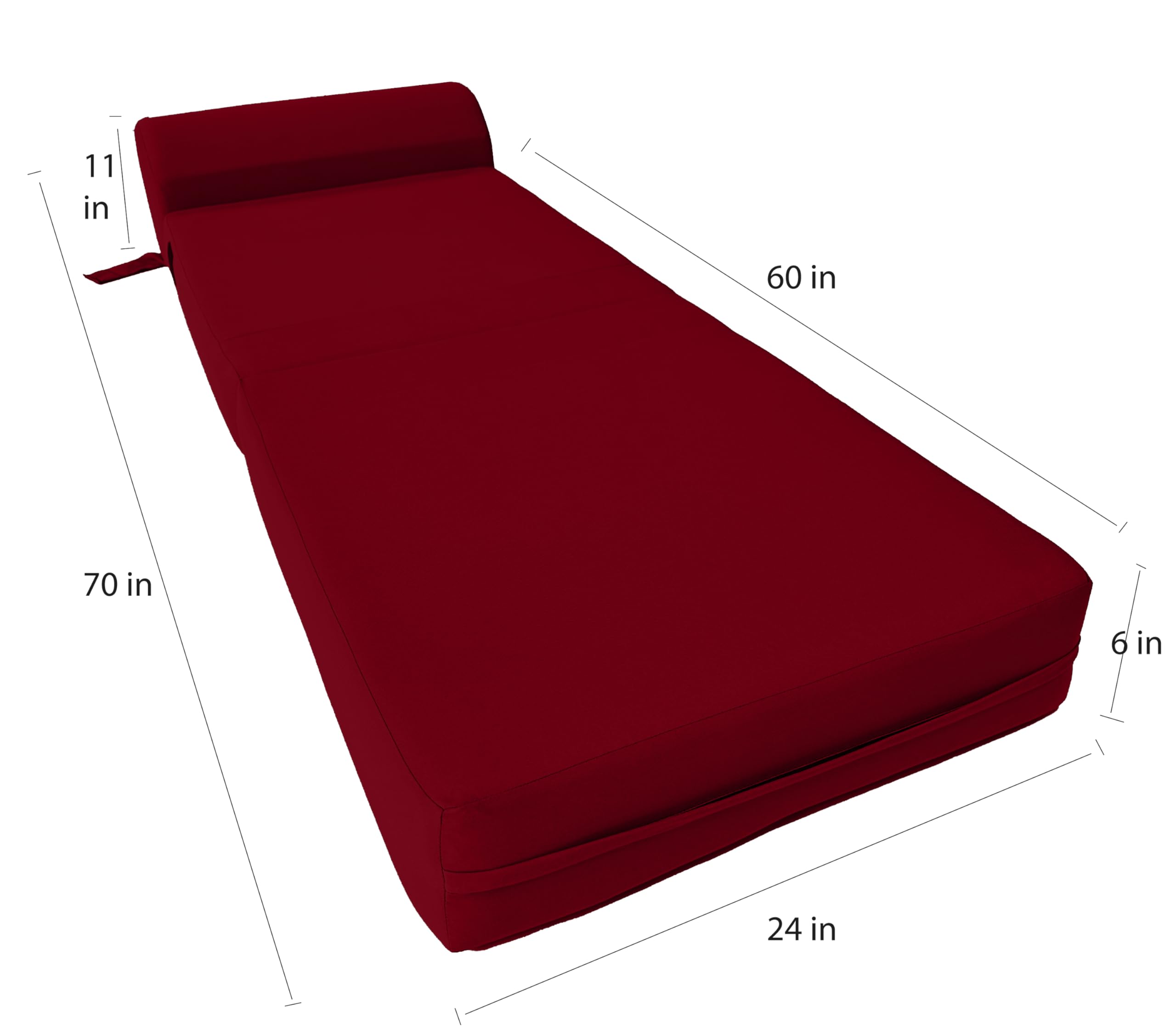 D&D Futon Furniture Sleeper Chair Folding Bed - Convertible Studio Sofa Guest Bed with High Density Foam Mattress (70