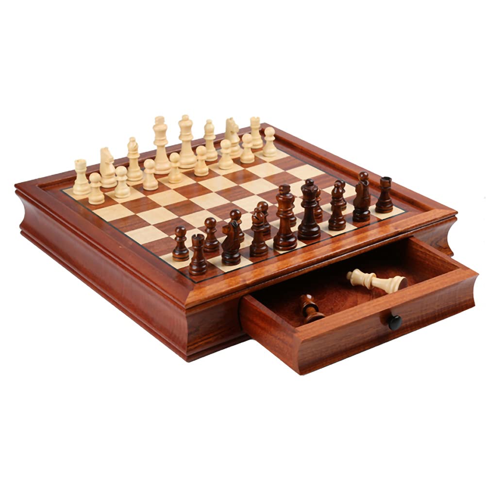 Premium Magnetic Wooden Chess Set - Classic Family Board Game with Storage Drawer | Portable Travel Chess for Kids & Adults | Perfect for Home, Office, Travel & Gifts
