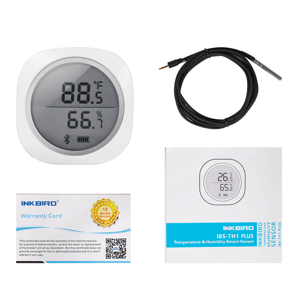 Bluetooth Hygrometer Thermometer IBS TH1 Plus - Wireless Temperature & Humidity Monitor for Home, Greenhouse, Wine Cellar & Baby Room