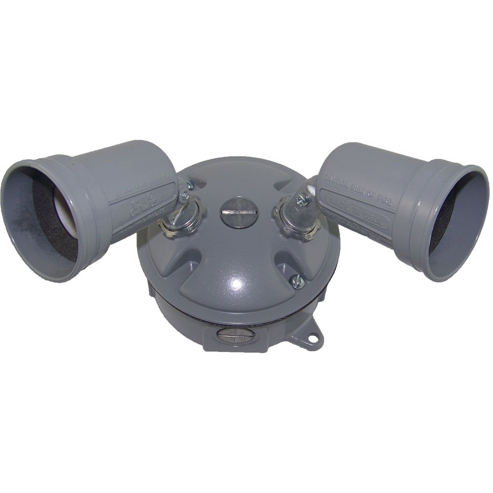 Weatherproof Electrical Outlet Box with Lampholder & Cover Kit - Gray - Outdoor Safe, Durable & Waterproof for Patio, Garden & Pool Area Use