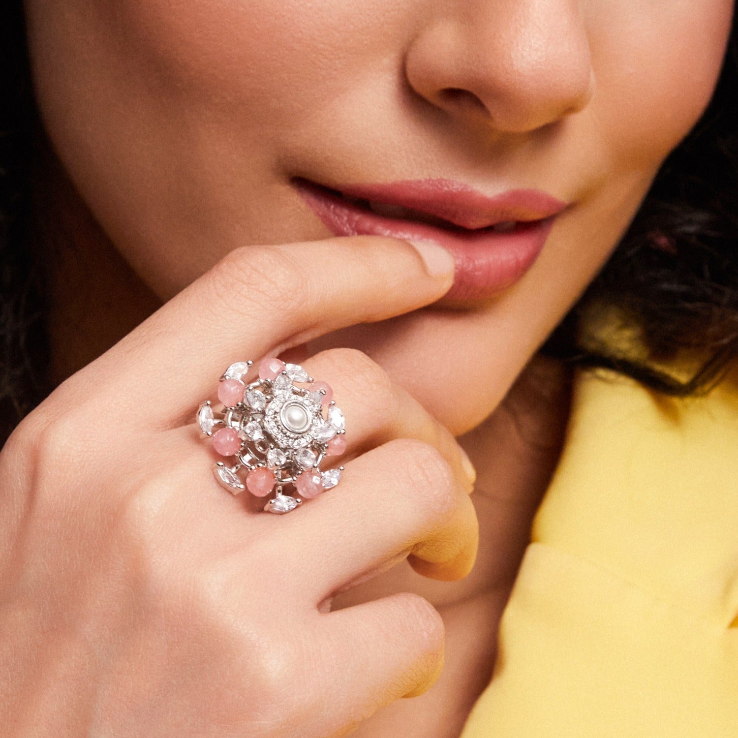 Elegant Eloise CZ Cocktail Ring - Sparkling Cubic Zirconia Statement Jewelry for Women | Perfect for Parties, Weddings & Evening Events