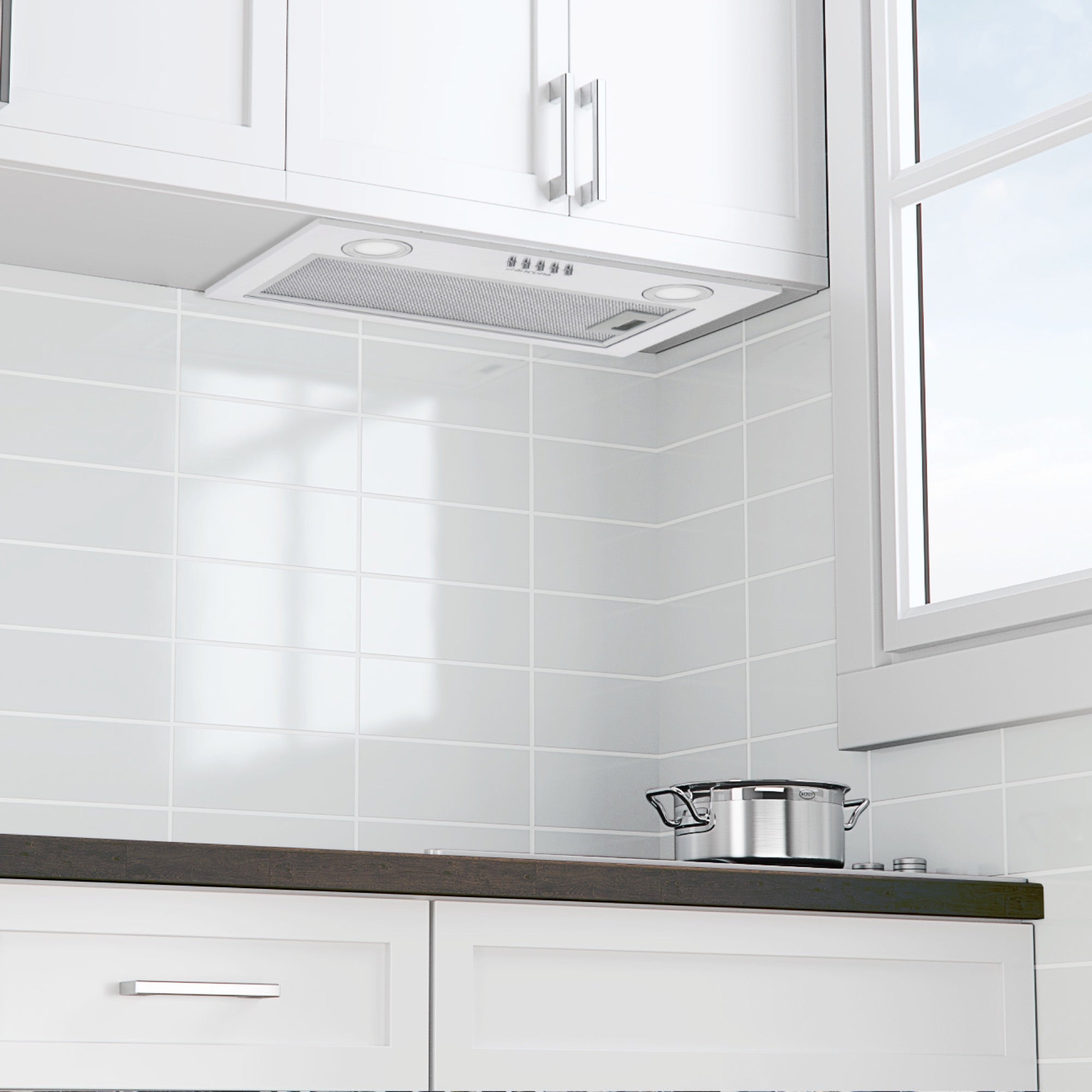 Ancona 24 Inch 280 CFM Stainless Steel Ducted Insert Range Hood - Powerful Kitchen Ventilation for Gas Stoves & Cooking Areas