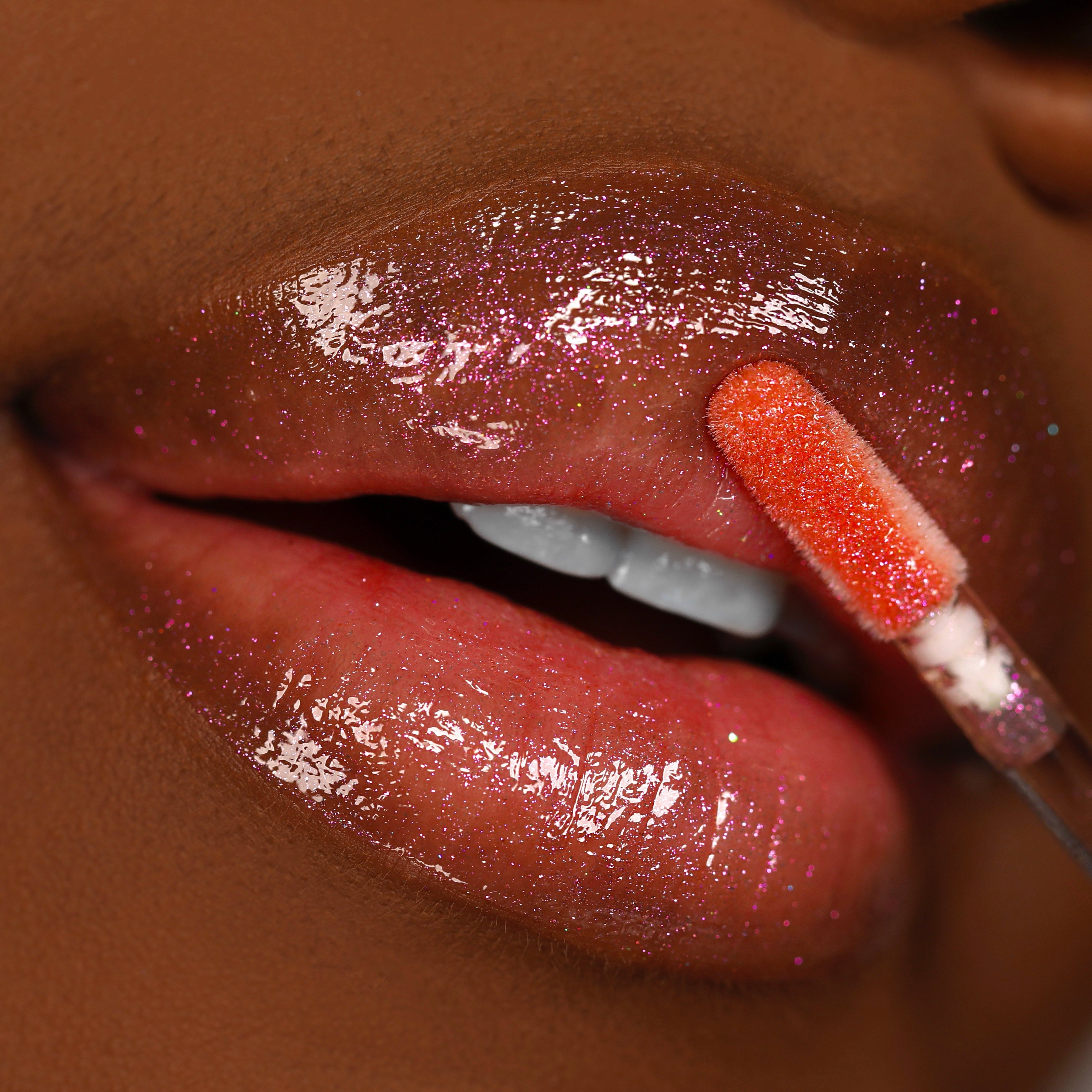 Rosewood Glow Earth Angel Matte Liquid Lipstick with Divine Aura Diamond Shimmer Gloss - Long Lasting Vegan Lip Makeup Set for Date Night & Special Occasions
