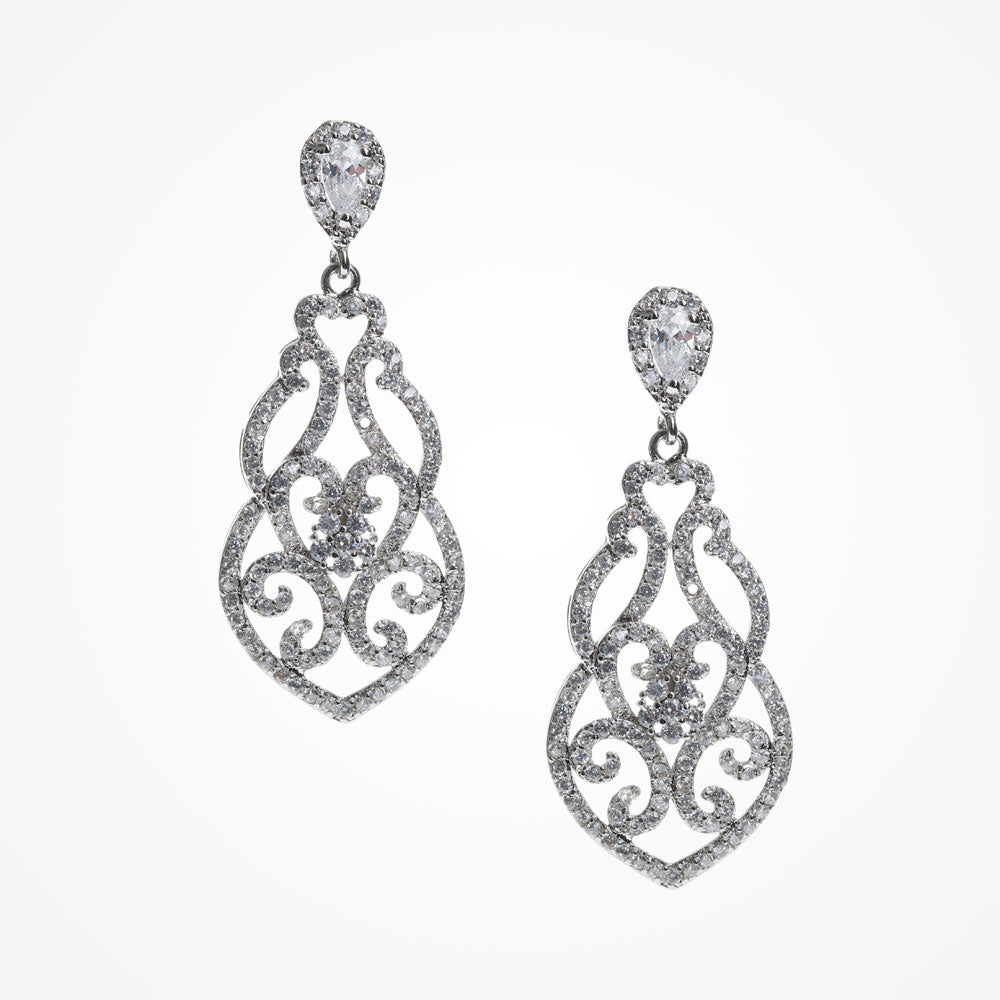 Sorrento Cubic Zirconia Drop Earrings for Women - Elegant Dangle Earrings for Parties, Weddings & Evening Events