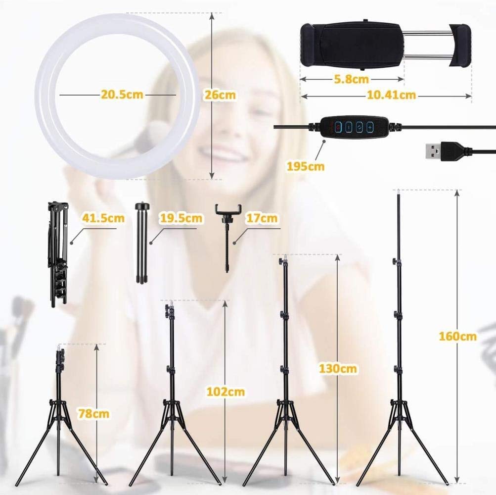 10-inch LED Ring Light with Tripod Stand for Live Streaming, Photography & Video Calls - Perfect for YouTube, TikTok, Instagram & Zoom Meetings