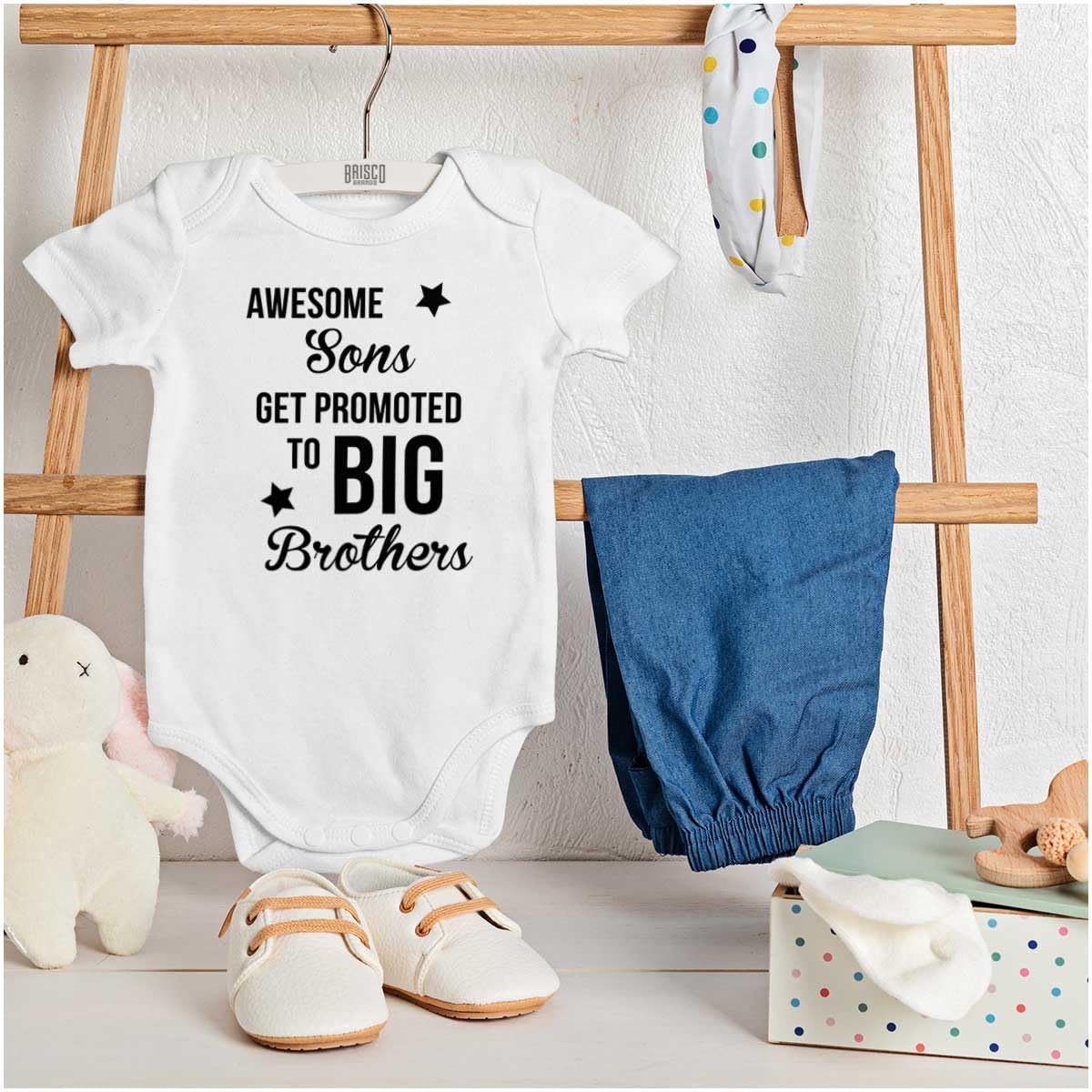 Brisco Brands Big Brother Announcement Baby Bodysuit - Soft Cotton Jumper for Newborn Boys | Perfect for Gender Reveal, Sibling Gift & Photo Shoots