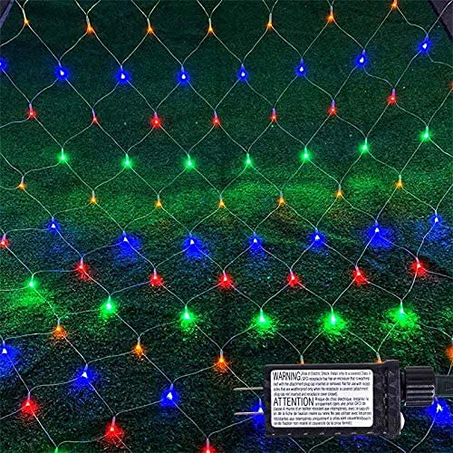 192LED Halloween Orange Net Lights - 9.8ft x 6.6ft Outdoor Mesh String Lights with 8 Lighting Modes for Halloween Party Decorations, Garden, Yard, and Patio Lighting (Orange) - Perfect for Spooky Outdoor Decor, Haunted House Displays, and Holiday Festive Atmosphere