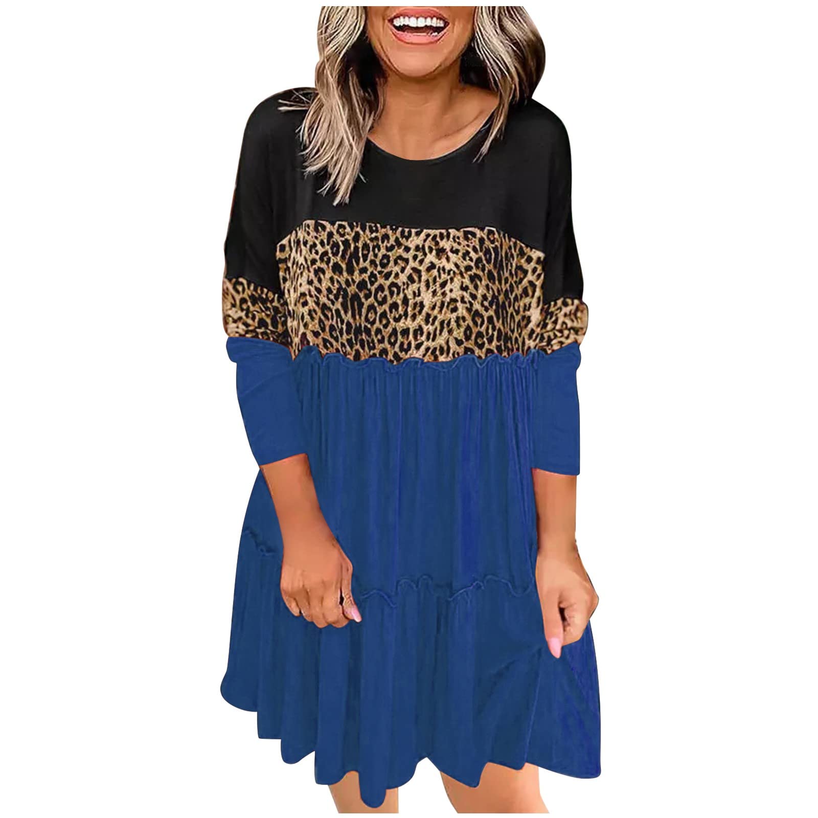 HHPP Women's Long Spring Dresses - Floral Print Long Sleeve Round Neck Casual Maxi Dress for Women | Perfect for Spring Outings, Date Nights & Office Wear