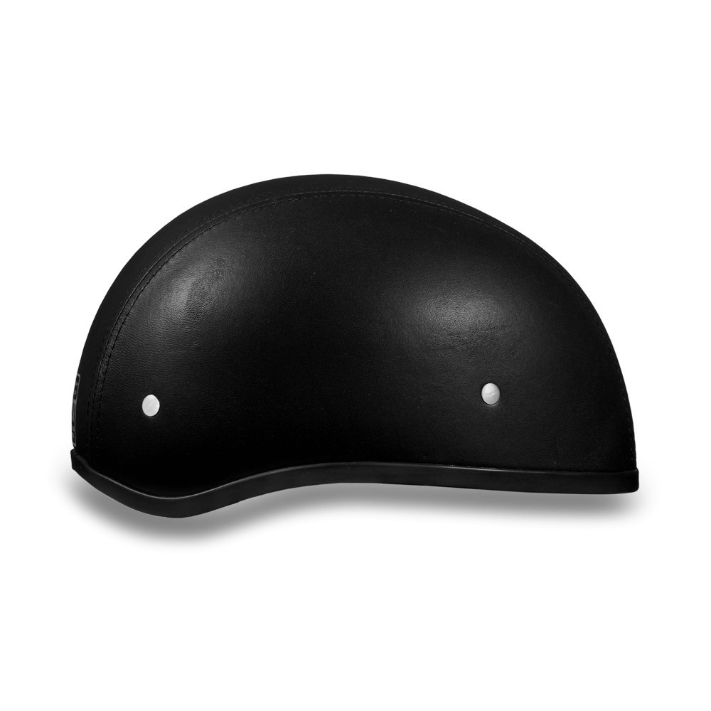 Daytona Half Skull Cap Motorcycle Helmet - DOT Approved Leather Design for Safety & Style | Perfect for Cruiser Riders & Urban Commuting