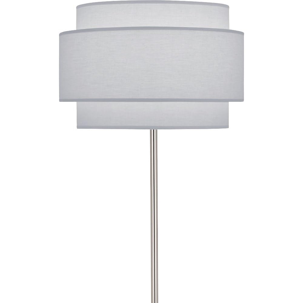Robert Abbey Decker Brass Floor Lamp with Pearl Gray Shade - Modern Lighting for Living Room, Bedroom & Office - Dimmable LED Floor Lamp for Home Decor